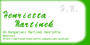 henrietta martinek business card